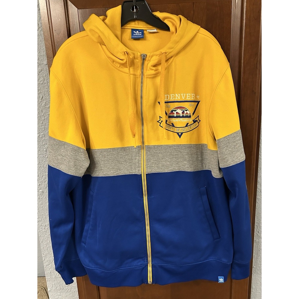Denver Nuggets Zip Large Color Block Hoodie City Edition NBA Basketball Adidas